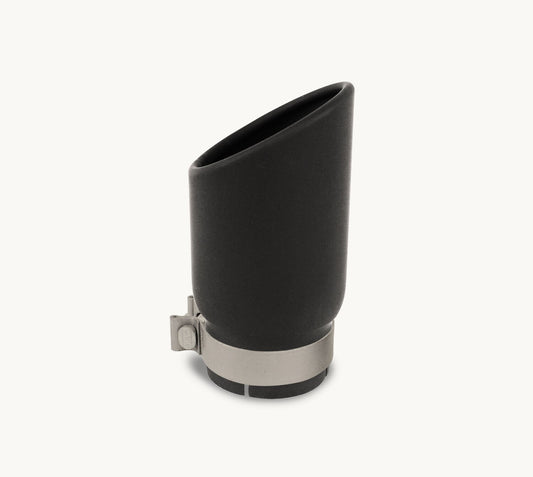 Black Powder Coated Stainless Steel Exhaust Tip 10 Inch Inlet Size: 4.0 Inch Outlet Size: 5.0 Inch Textured Black Go Rhino-1