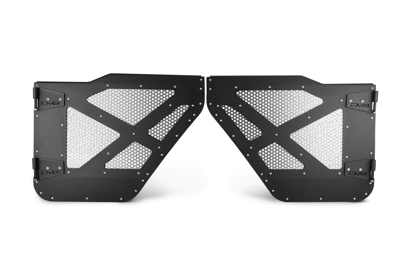 2018 2025 Jeep Gladiator JT WranglerJLU Rear Half Doors With Alum Mesh DV8 Offroad-4