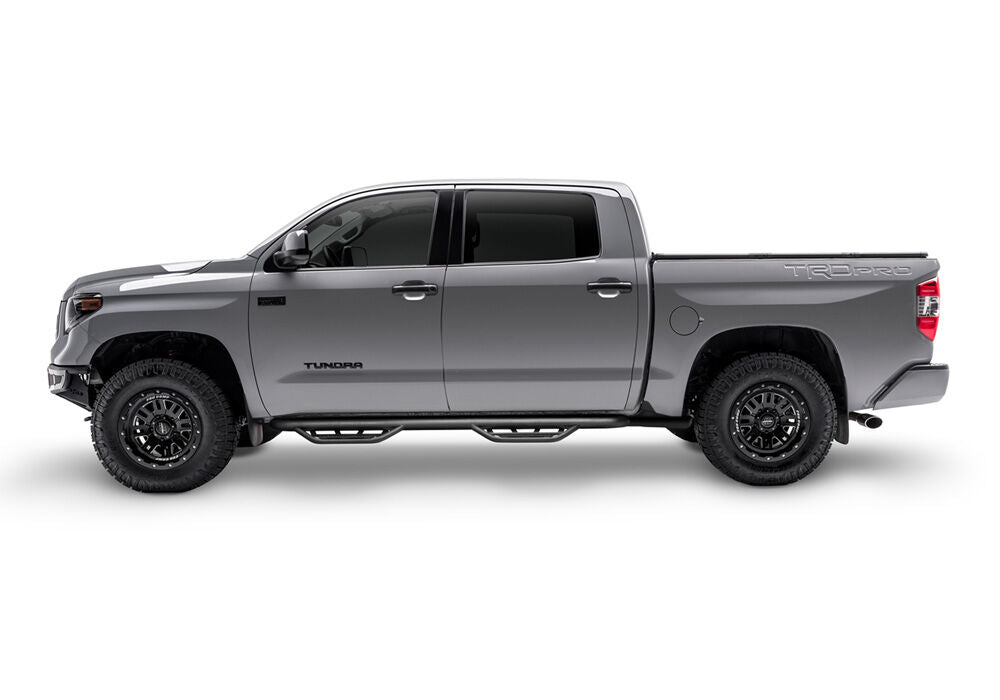Podium Step LG Cab Length (2 Steps per Side) 3 Inch Main Tube Diameter 2005-2023 Toyota Tacoma Double Cab Textured Black N Fab NFab-3