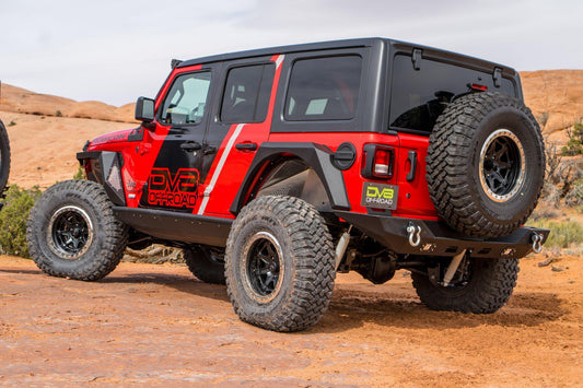 2018 2023 Jeep Wrangler JL JLU Rear Inner Fenders Black DV8 Offroad-1