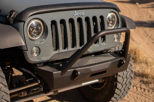 Jeep JL,JT,JK Sentinel Front Bumper with Hoop - Black Powder Coat Artec Industries-1