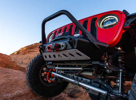 07-Up Jeep Wranger/Gladiator High Clearance Front Bumper With Hoop Powdercoat Black Steel Artec Industries-1