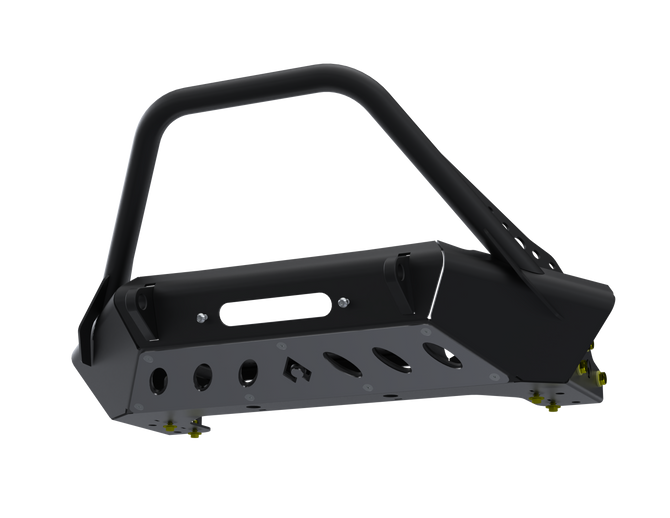 07-Up Jeep Wranger/Gladiator High Clearance Front Bumper With Hoop Powdercoat Black Steel Artec Industries-2
