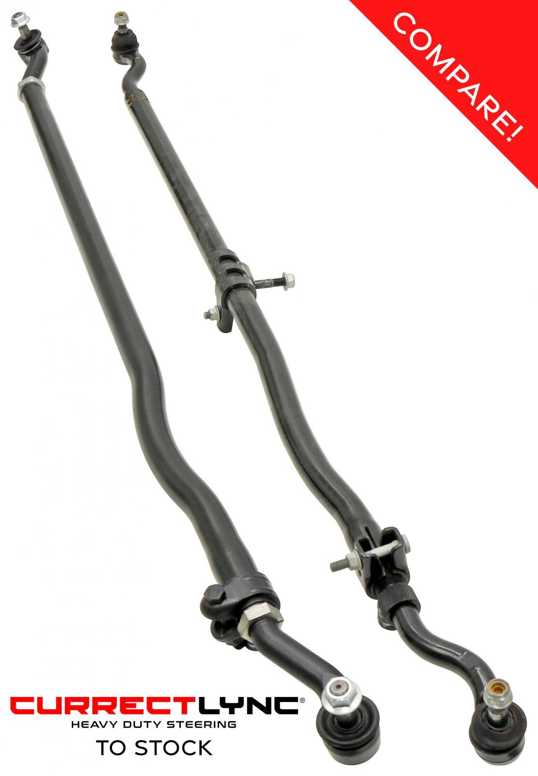 Currectlync Tie Rod 07-18 Wrangler JK Bolt-On 1 1/2 Inch Diameter Tube Construction Forged Tie Rod Ends Includes Jam Nuts And Adjusters RockJock 4x4-2