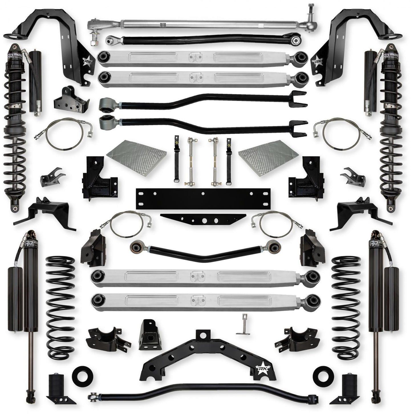 4.5 Inch Adventure X2 Pro Elite Coilover Long-Arm Suspension System For Jeep Wrangler JKU Comp Stage 2 Rock Krawler