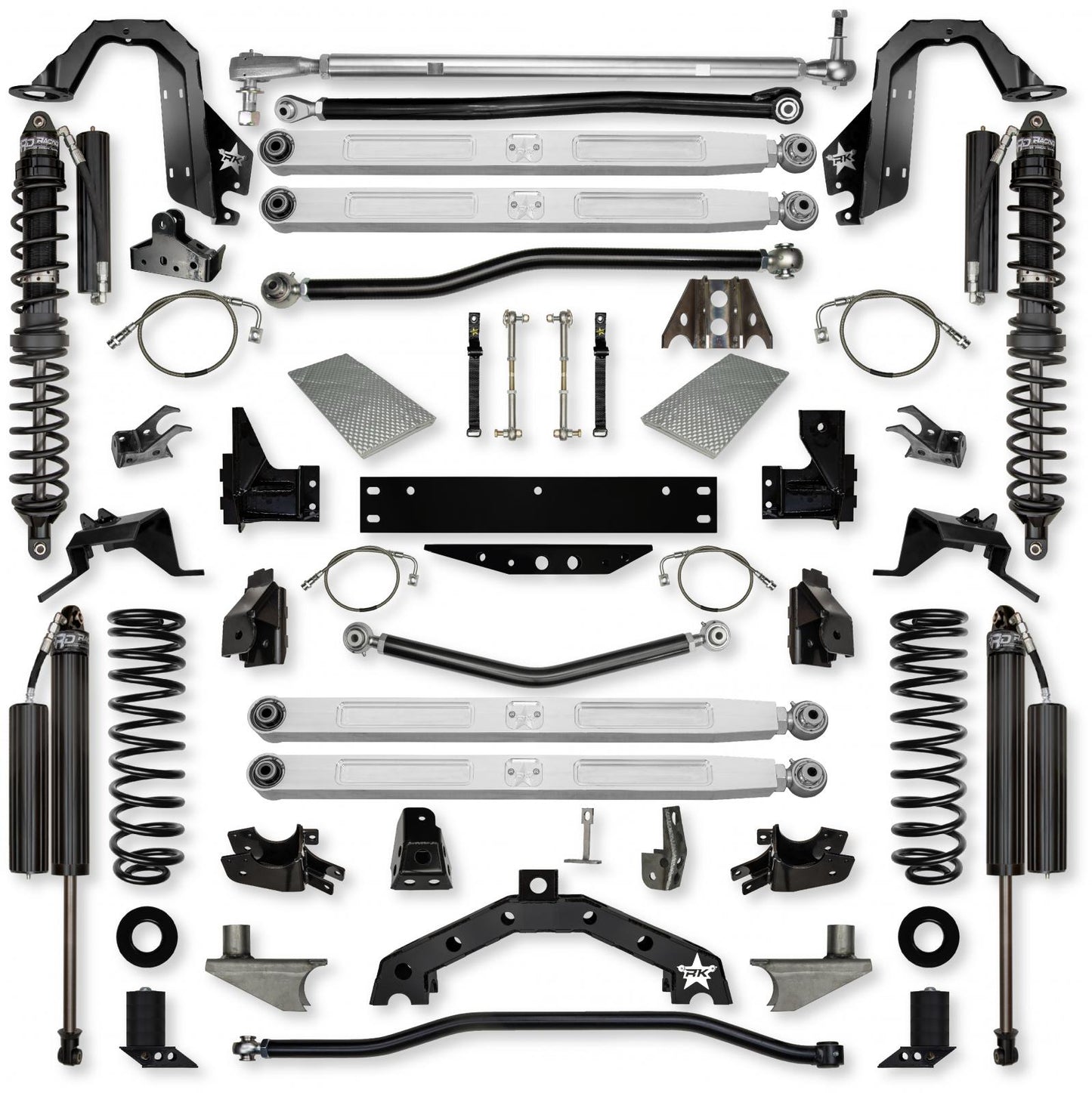 4.5 Inch X Factor X2 Pro Elite 6 Inch Stretch Coilover Long-Arm Suspension System For Jeep Wrangler JK Comp Stage 1 Rock Krawler