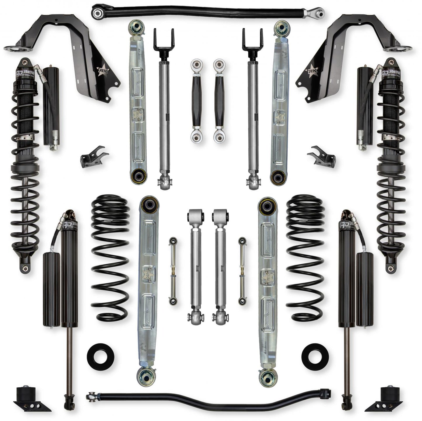 2.5 Inch X-Factor Pro Elite Coilover No Limits Mid-Arm Suspension System for Jeep Wrangler JLU 392 Models Comp Stage 1 Rock Krawler