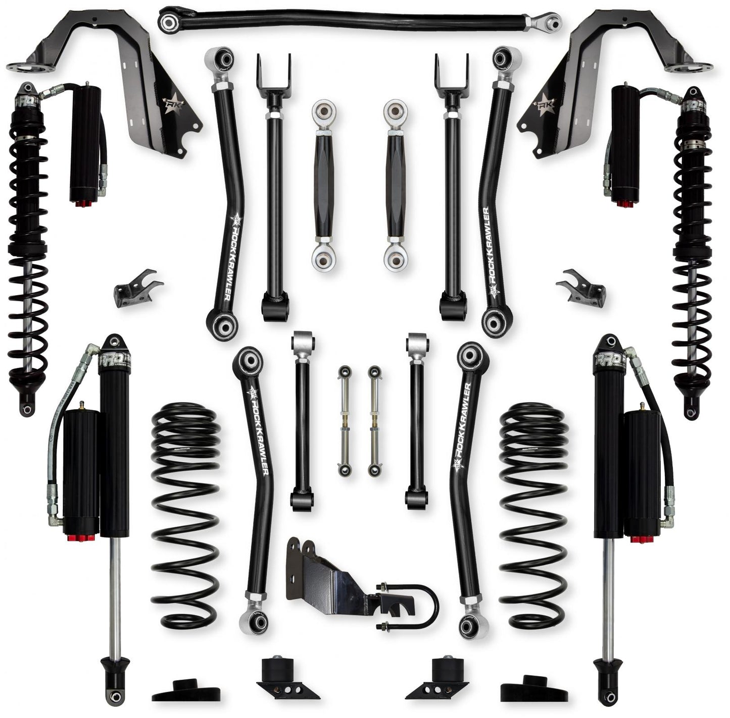 3.5 Inch Adventure X Coilover No Limits Mid-Arm Suspension System for Jeep Wrangler JLU Gas Models Comp System Stage 2 Rock Krawler