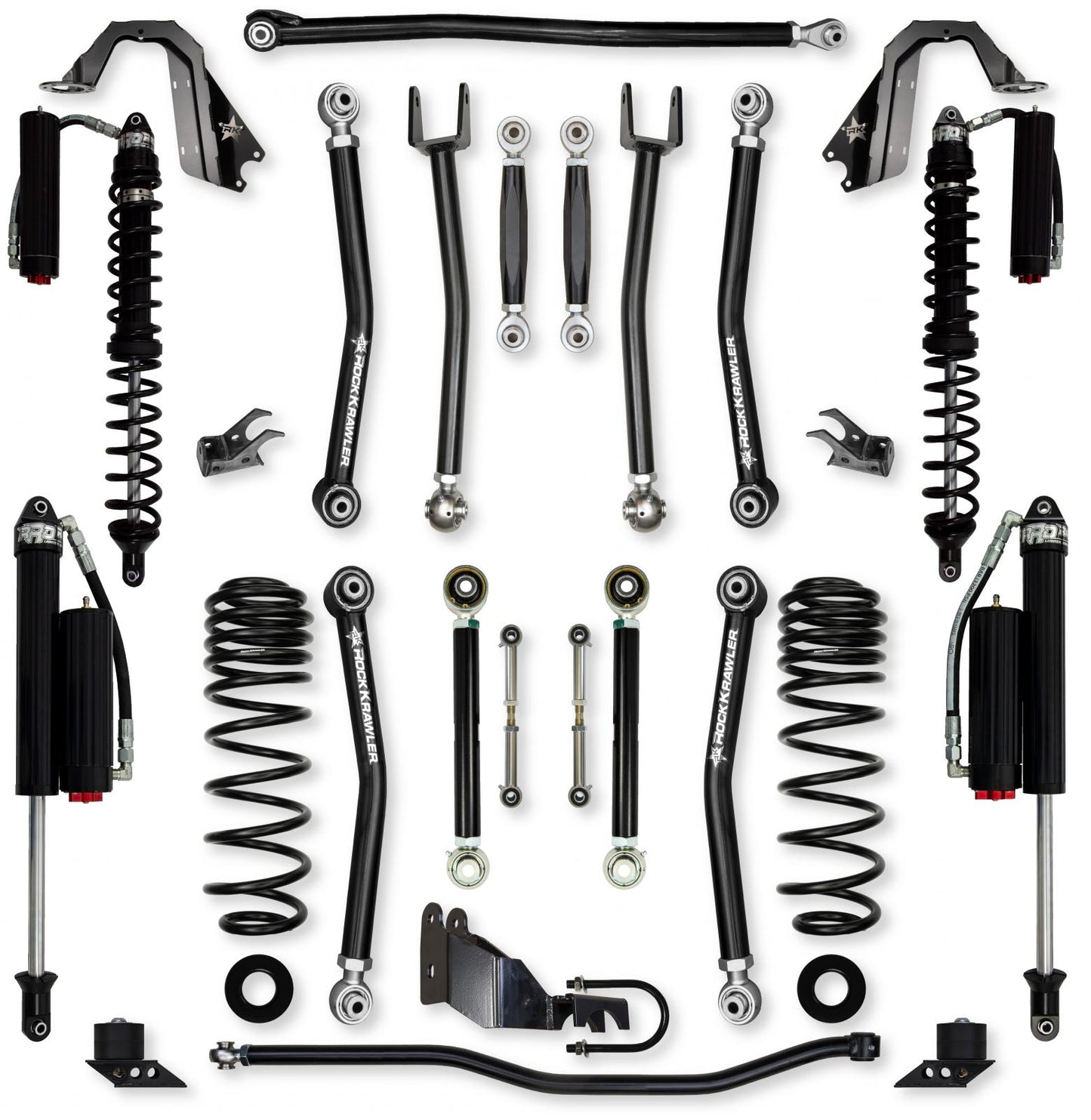 3.5 Inch X-Factor No Limits Mid-Arm Suspension System for Jeep Wrangler JLU 4XE Models Comp System Stage 2 Rock Krawler
