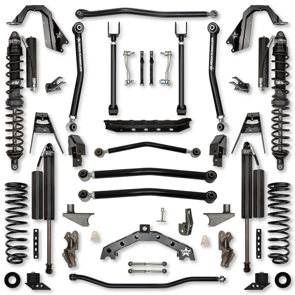 3.5 Inch T-Rex Coilover w/ 6 Inch Rear Stretch Hybrid System For Jeep Wrangler JL Comp Stage 1 Rock Krawler