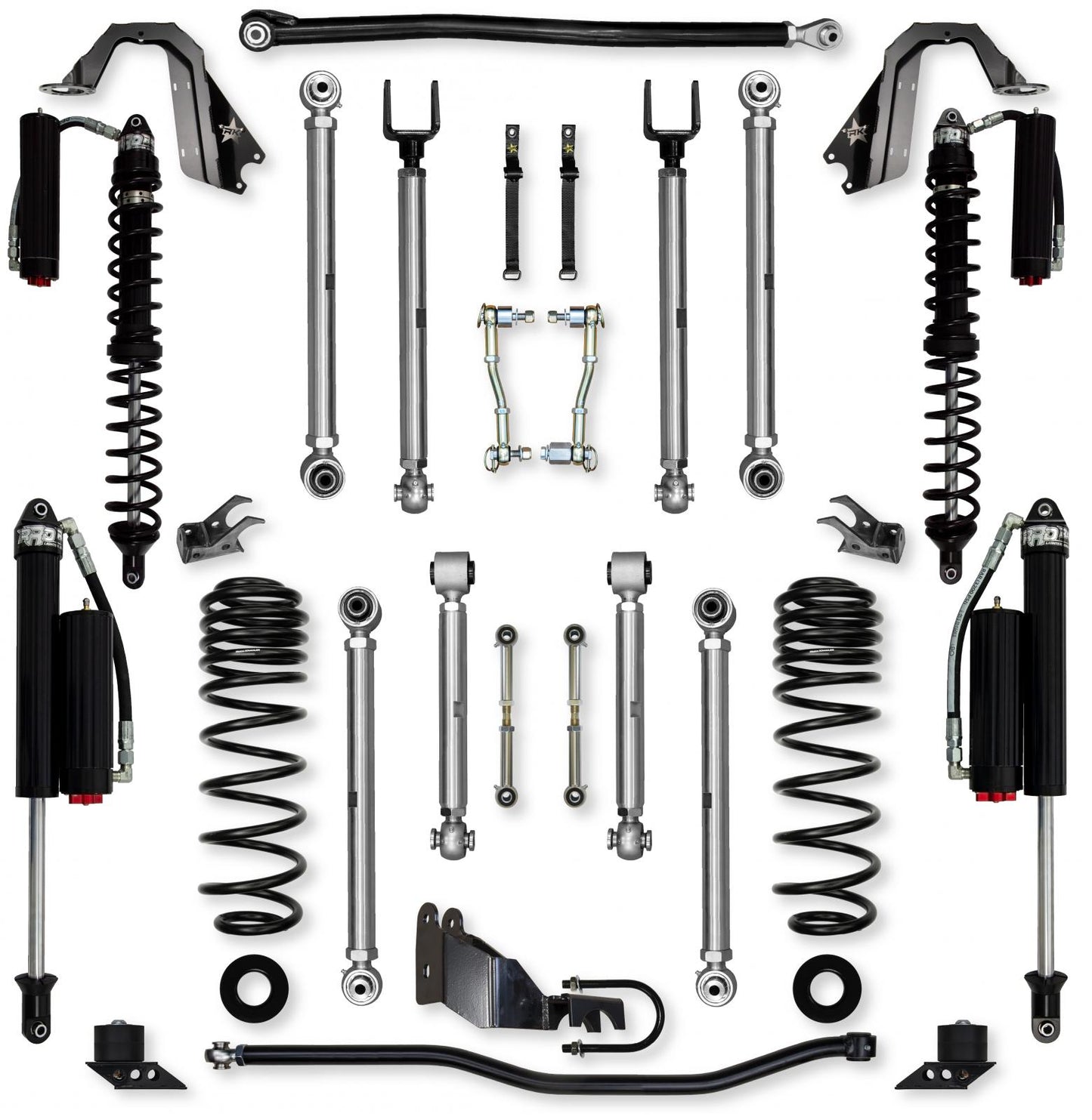 3.5 Inch X-Factor PRO Coilover Mid-Arm Suspension System for Jeep Wrangler JLU Diesel Models Comp System Stage 2 Rock Krawler
