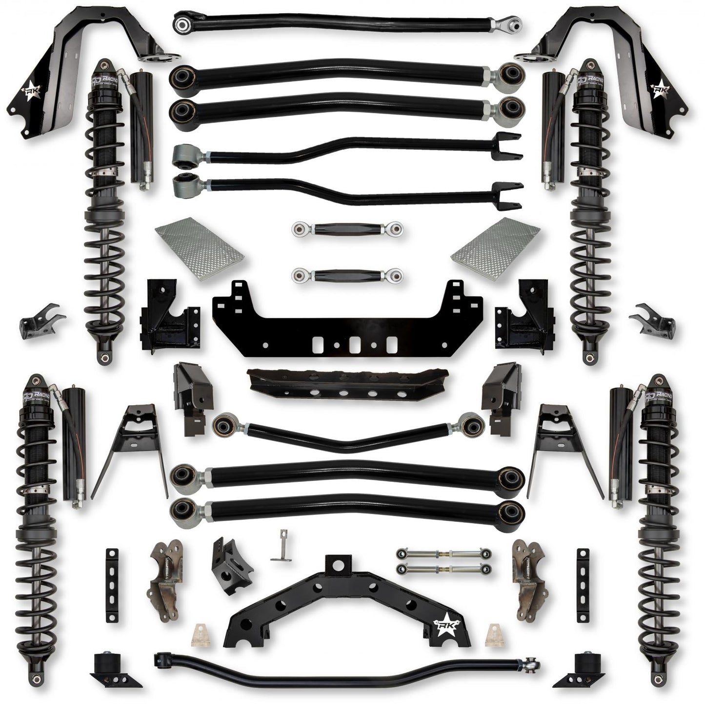 4.5 Inch Adventure X2 Coilover No Limits Long-Arm Suspension System for Jeep Wrangler JLU Diesel Models Trail Runner System Stage 1 Rock Krawler