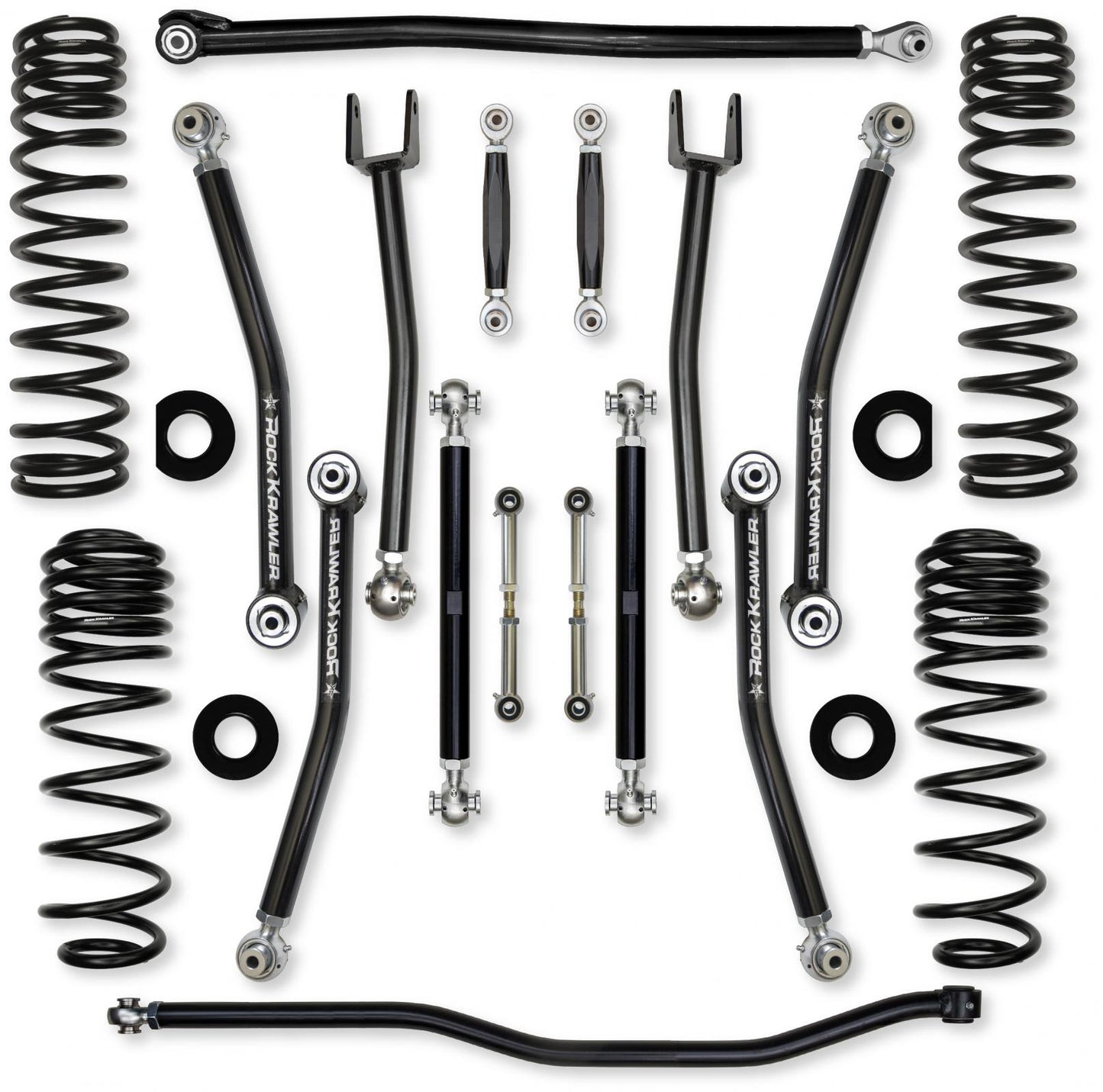 4.5 Inch X-Factor No Limits Mid-Arm Suspension System for Jeep Wrangler JLU 392 Models Comp Stage 1 With No Shocks Rock Krawler