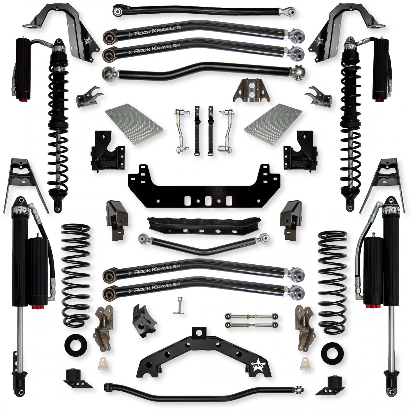 4.5 Inch X-Factor X2 Coilover Long-Arm Suspension System for Jeep Wrangler JLU Gas Models Comp System Stage 2 Rock Krawler