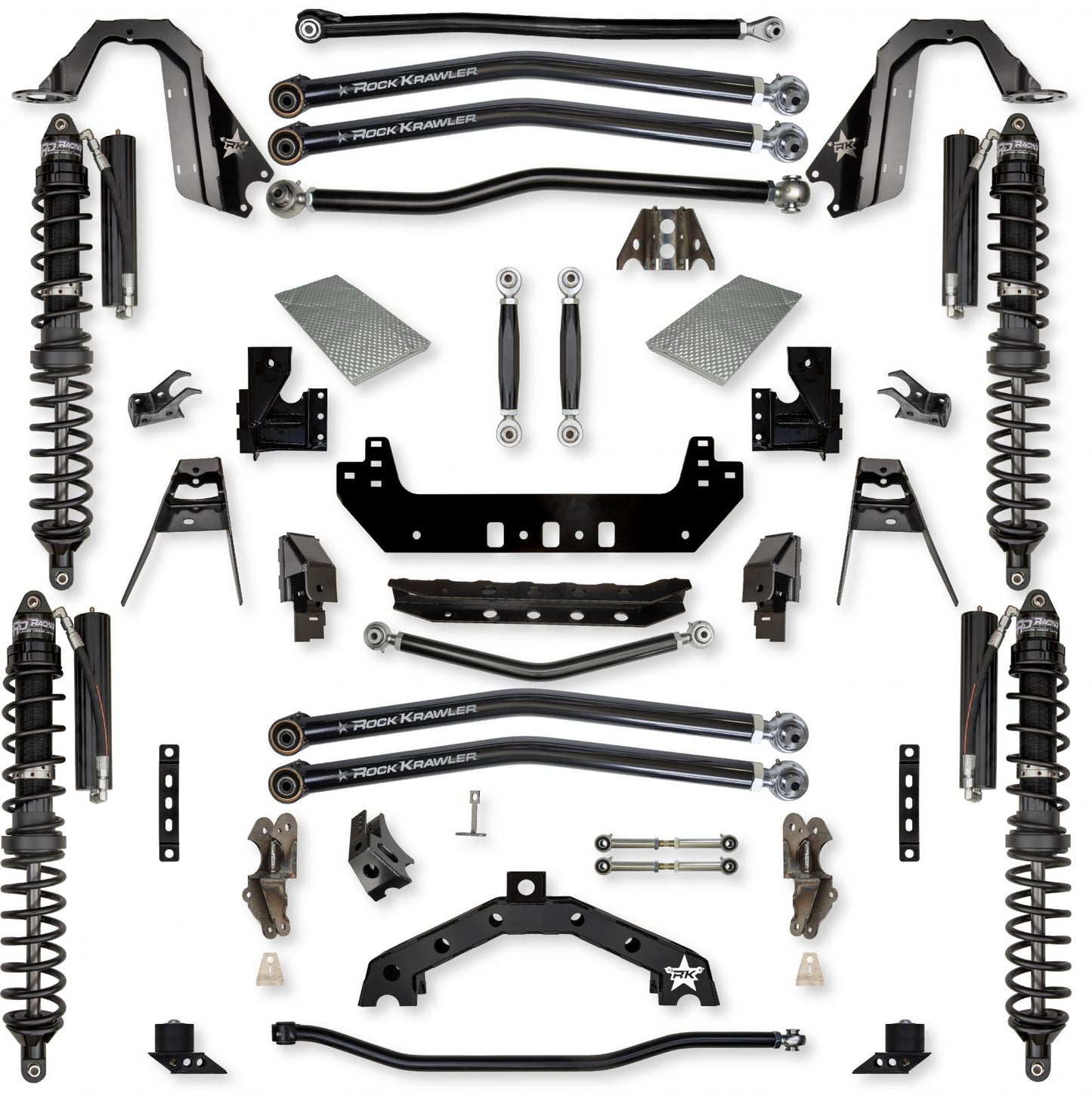 4.5 Inch X-Factor X2 Coilover No Limits Long-Arm Suspension System for Jeep Wrangler JLU 392 Models Trail Runner System Stage 1 Rock Krawler