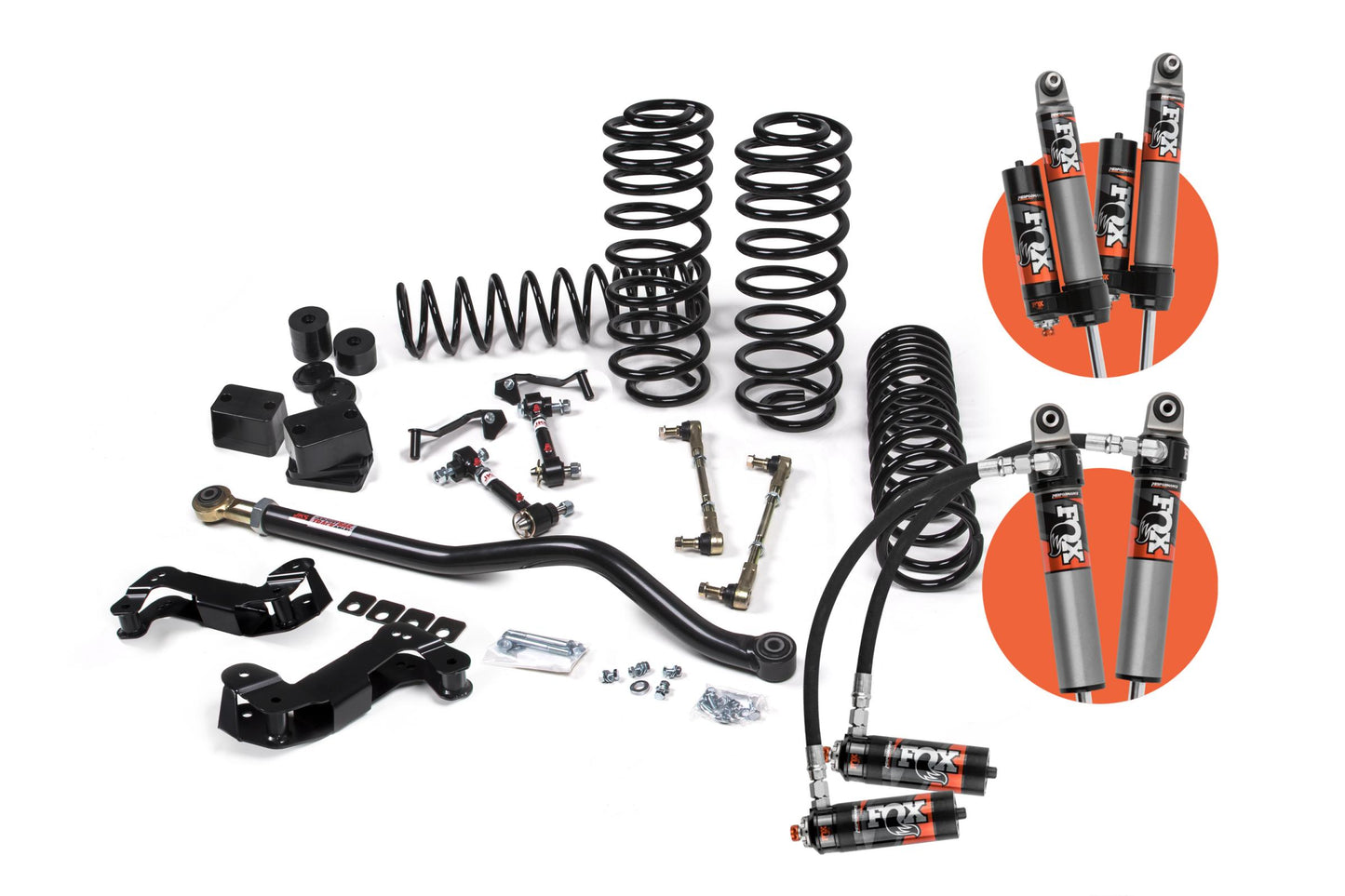 18-24 Jeep Wrangler JL J-Kontrol 3.5 Inch Lift Kit 4 Door w/Fox 2.5 Performance Elite Series Shocks HD Rate Coils JSPEC JKS Manufacturing