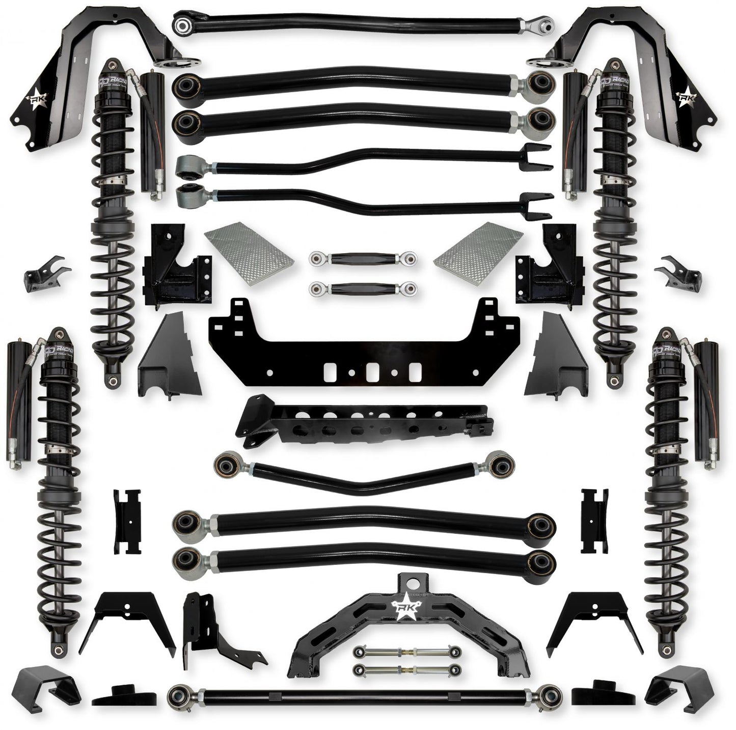3.0 Inch Adventure X2 Coilover No Limits Long-Arm Suspension System for Jeep Gladiator JT Gas Models Trail Runner System Stage 1 Rock Krawler