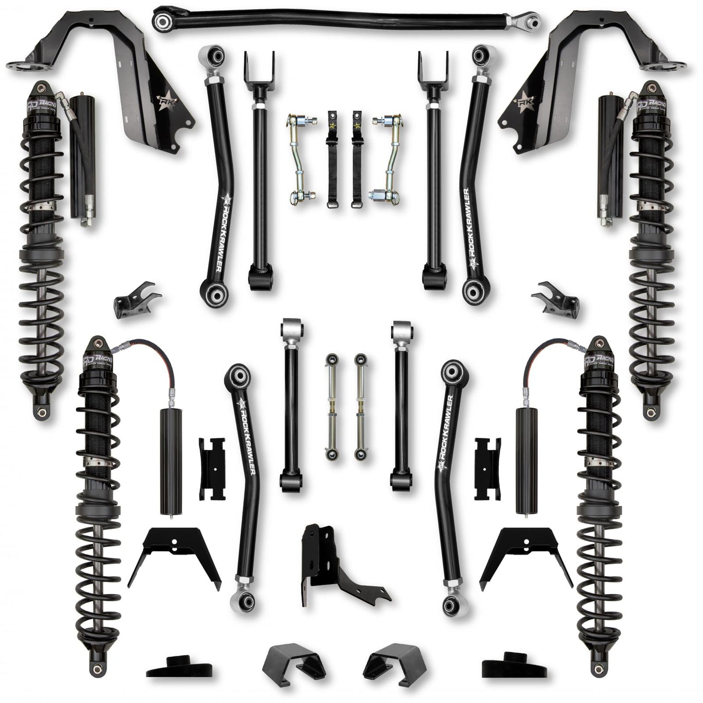 3.0 Inch Adventure X Coilover Mid-Arm Suspension System for Jeep Gladiator JT Diesel Models Trail Runner System Stage 1 Rock Krawler