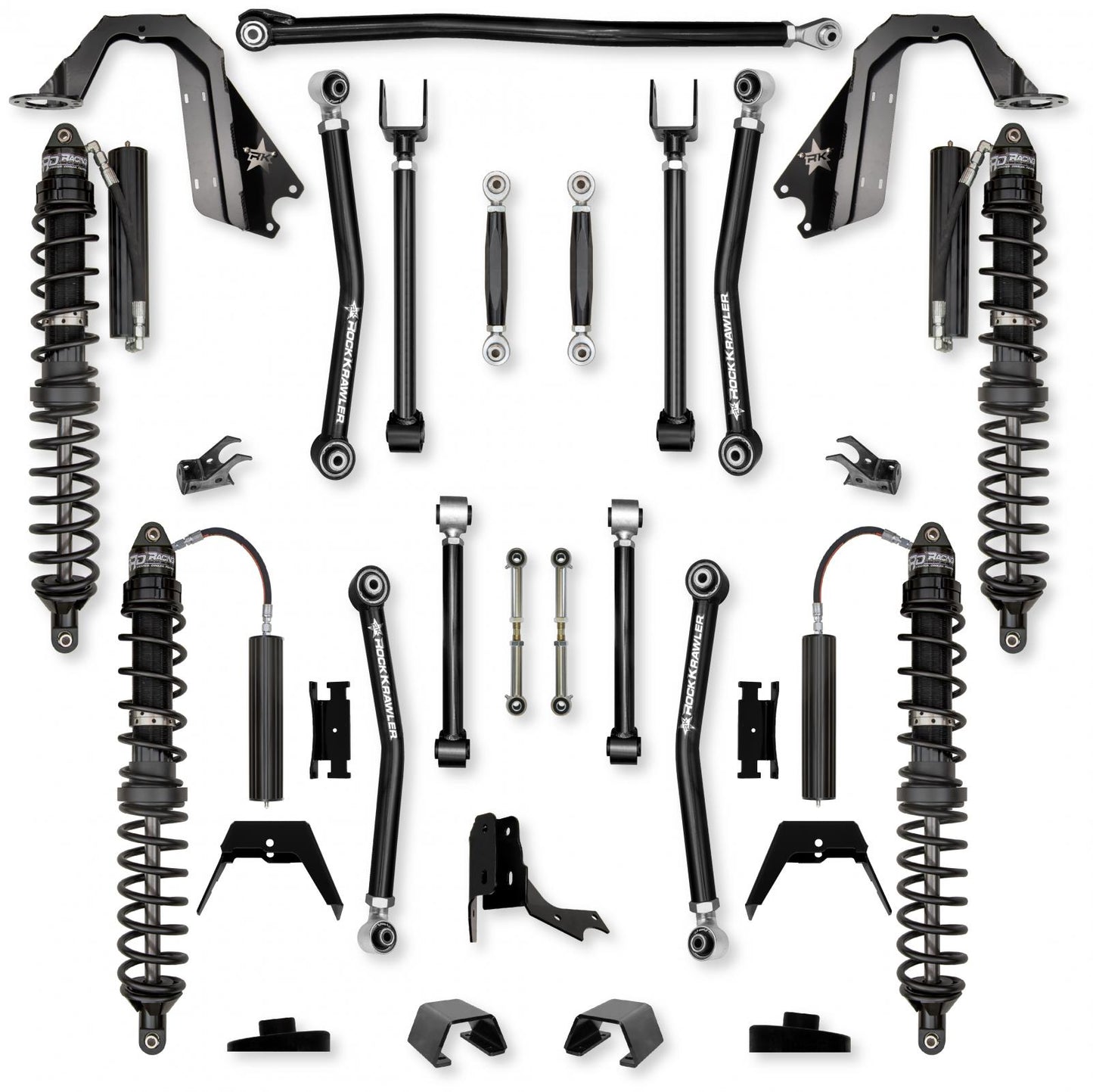 3.0 Inch Adventure X Coilover No Limits Mid-Arm Suspension System for Jeep Gladiator JT Gas Models Trail Runner System Stage 1 Rock Krawler