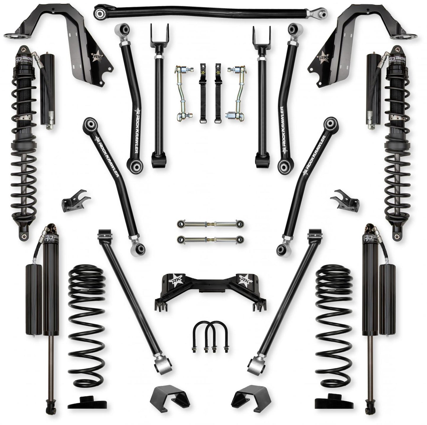 3.0 Inch Adventure X Pro Coilover Mid-Arm Suspension System for Jeep Gladiator JT Gas Models Comp Stage 1 Rock Krawler