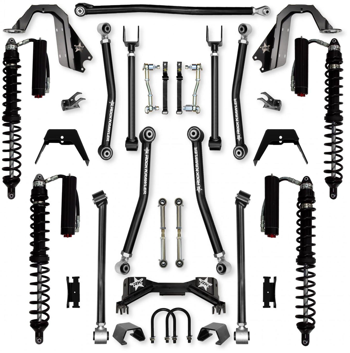 3.0 Inch Adventure X Pro Coilover Mid-Arm Suspension System for Jeep Gladiator JT Gas Models Trail Runner System Stage 2 Rock Krawler