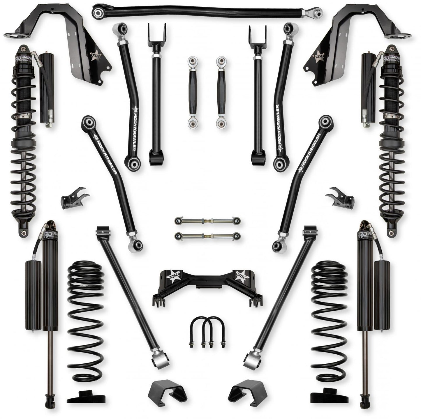 3.0 Inch Adventure X Pro Coilover No Limits Mid-Arm Suspension System for Jeep Gladiator JT Gas Models Comp Stage 1 Rock Krawler