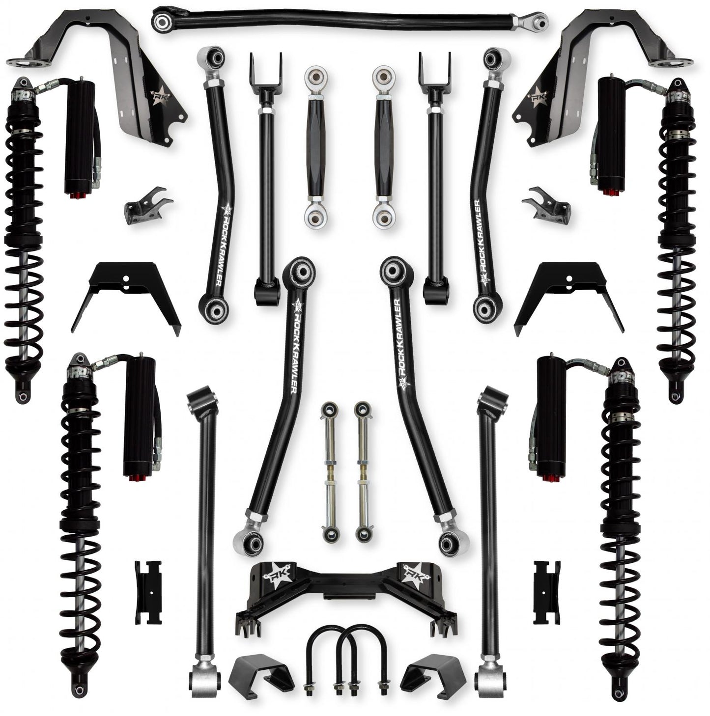 3.0 Inch Adventure X Pro Coilover No Limits Mid-Arm Suspension System for Jeep Gladiator JT Gas Models Trail Runner System Stage 2 Rock Krawler