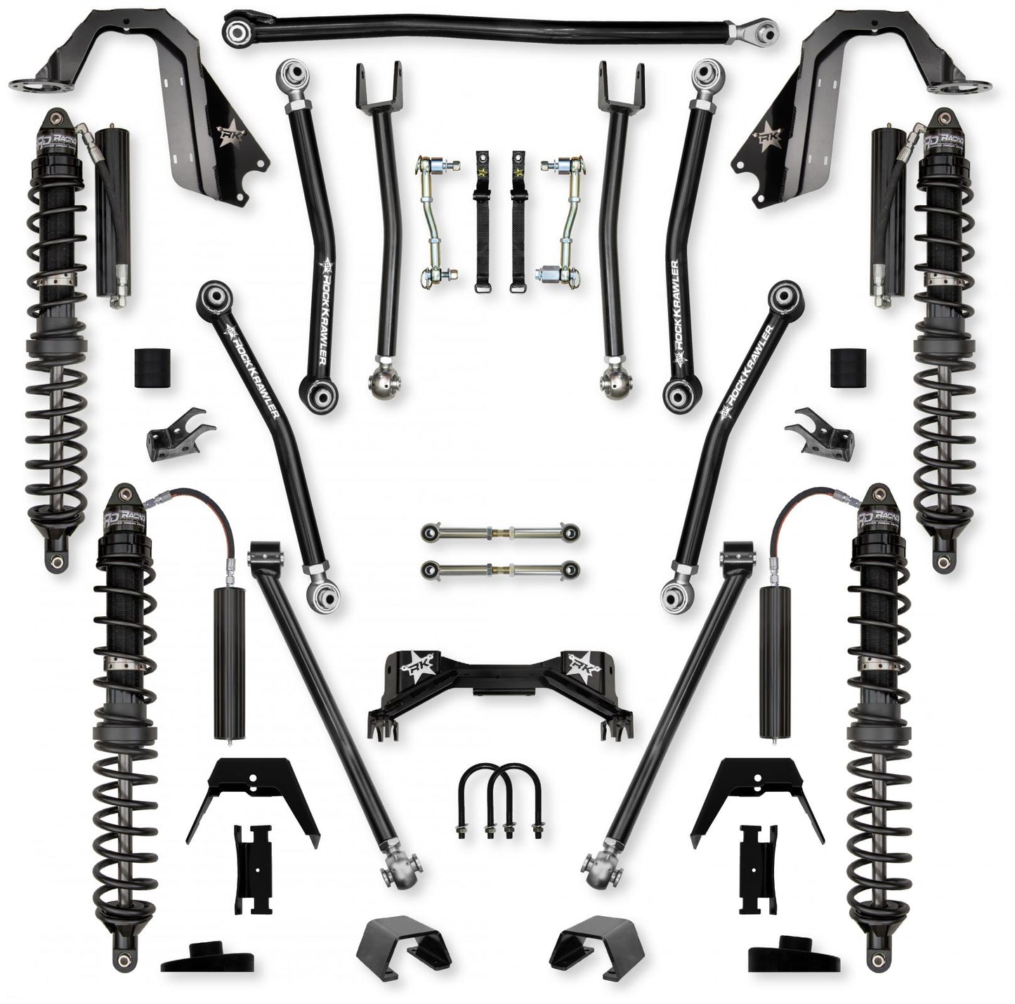 3.0 Inch Pro X Coilover Mid-Arm Suspension System for Jeep Gladiator JT Gas Models Trail Runner System Stage 1 Rock Krawler