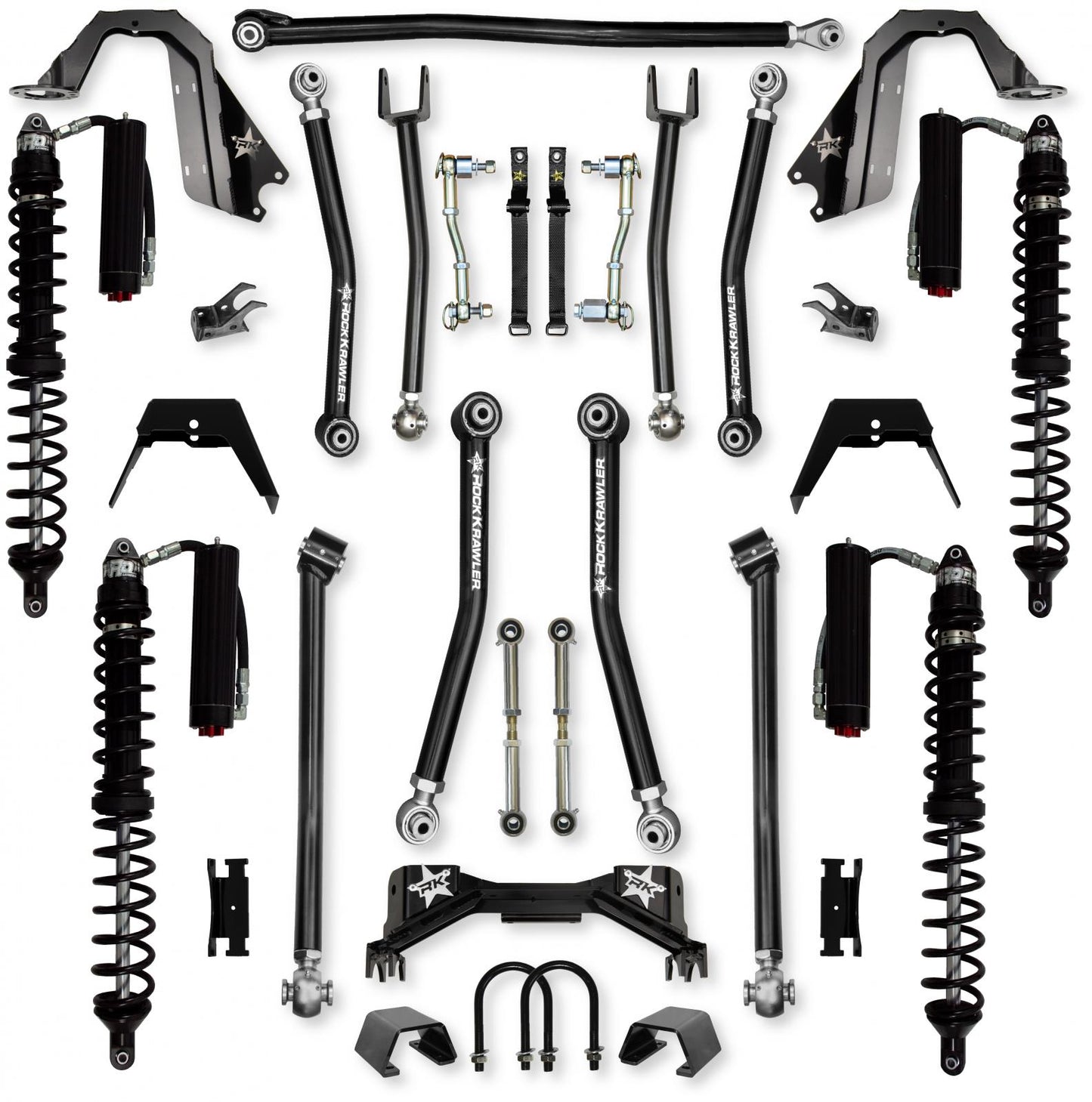 3.0 Inch Pro X Coilover Mid-Arm Suspension System for Jeep Gladiator JT Gas Models Trail Runner System Stage 2 Rock Krawler
