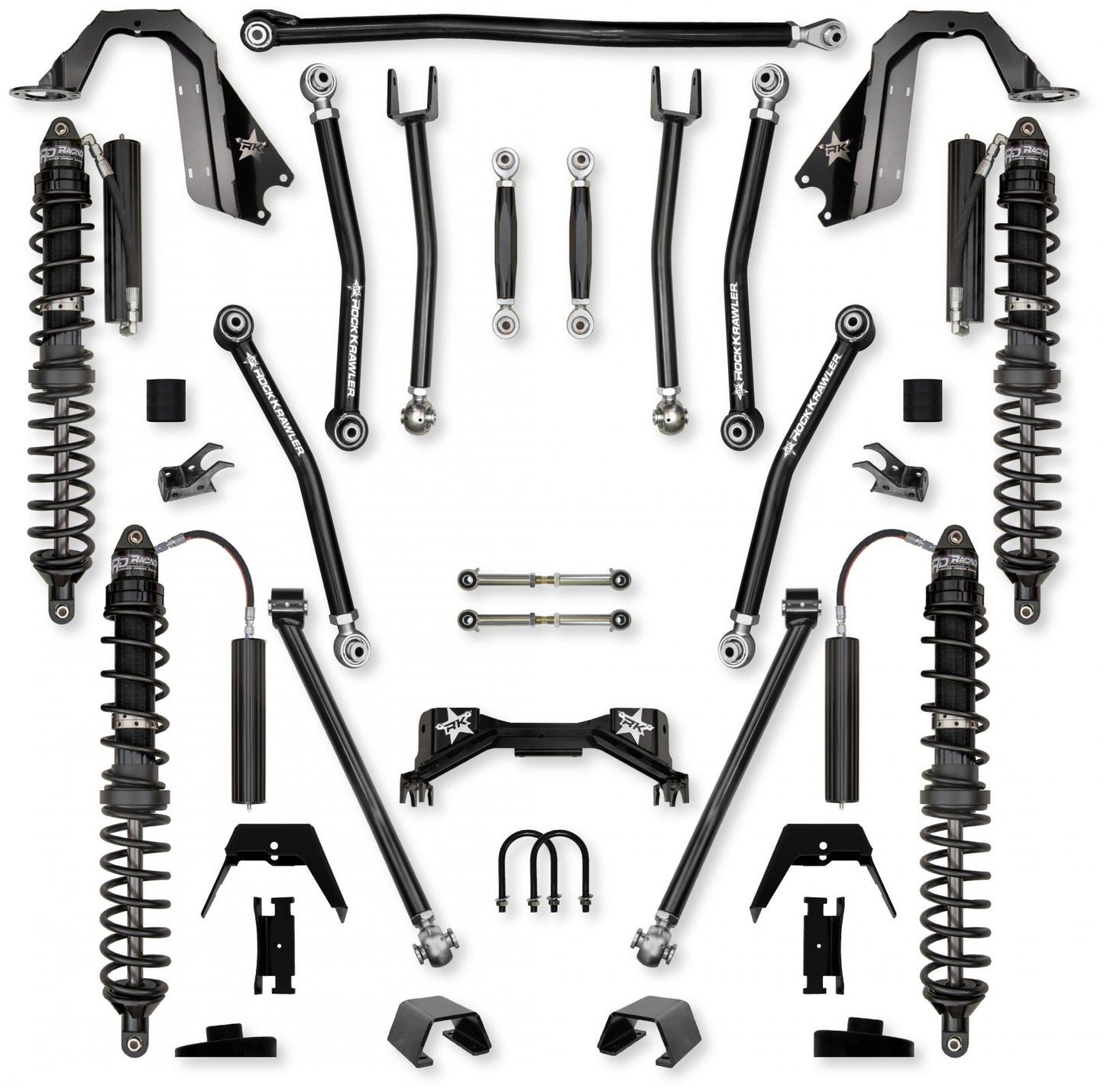 3.0 Inch Pro X Coilover No Limits Mid-Arm System for Jeep Gladiator JT Gas Models Trail Runner System Stage 1 Rock Krawler