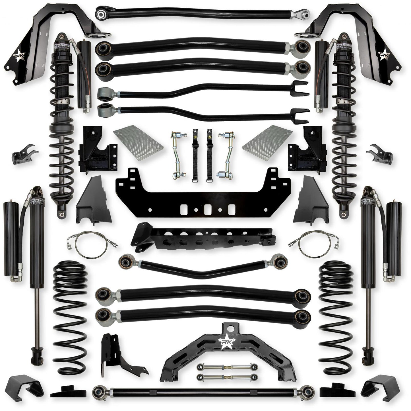 4.5 Inch Adventure X2 Coilover Long-Arm Suspension System for Jeep Gladiator JT Gas Models Comp Stage 1 Rock Krawler