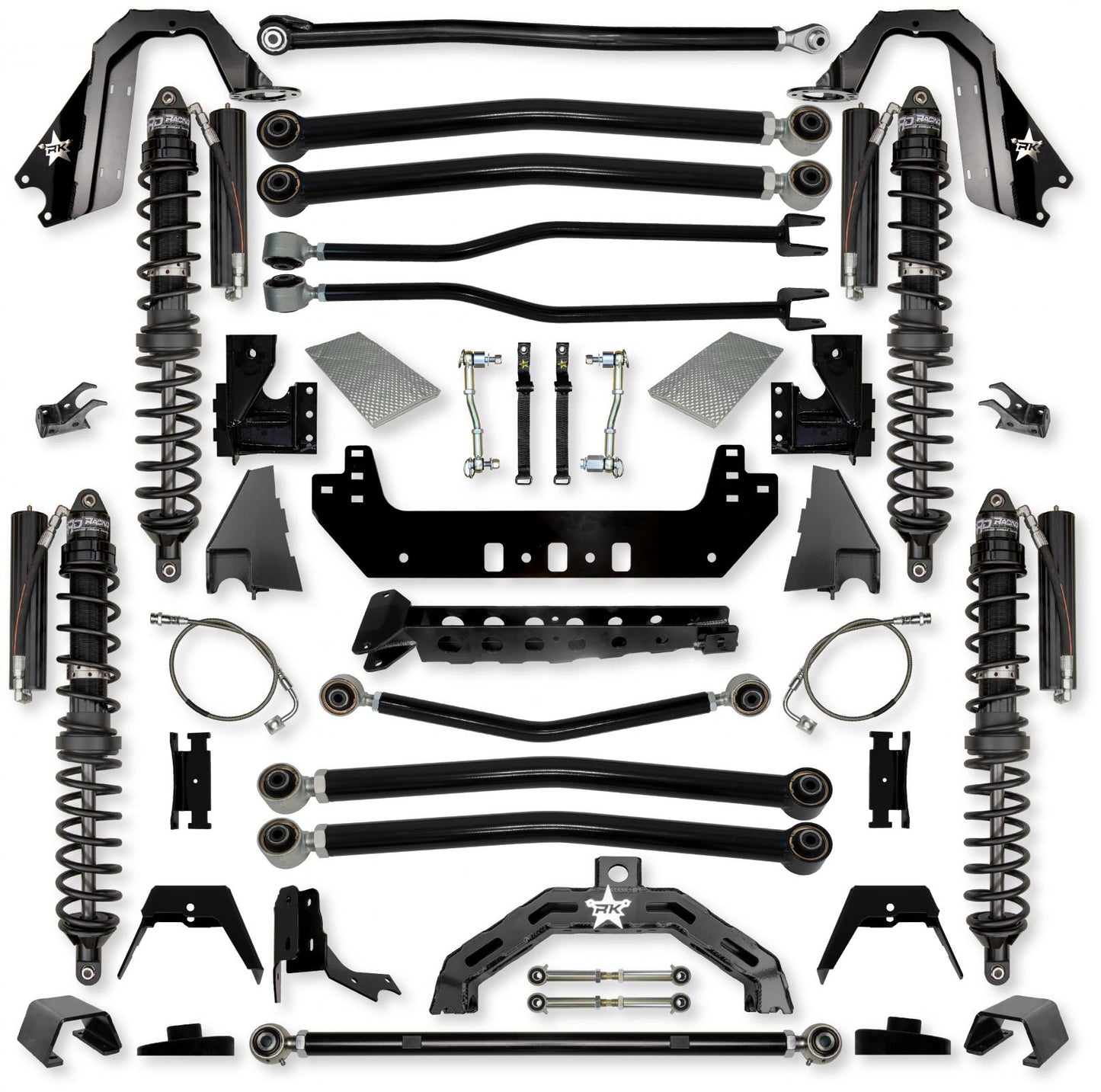 4.5 Inch Adventure X2 Coilover Long-Arm Suspension System for Jeep Gladiator JT Diesel Models Trail Runner System Stage 1 Rock Krawler