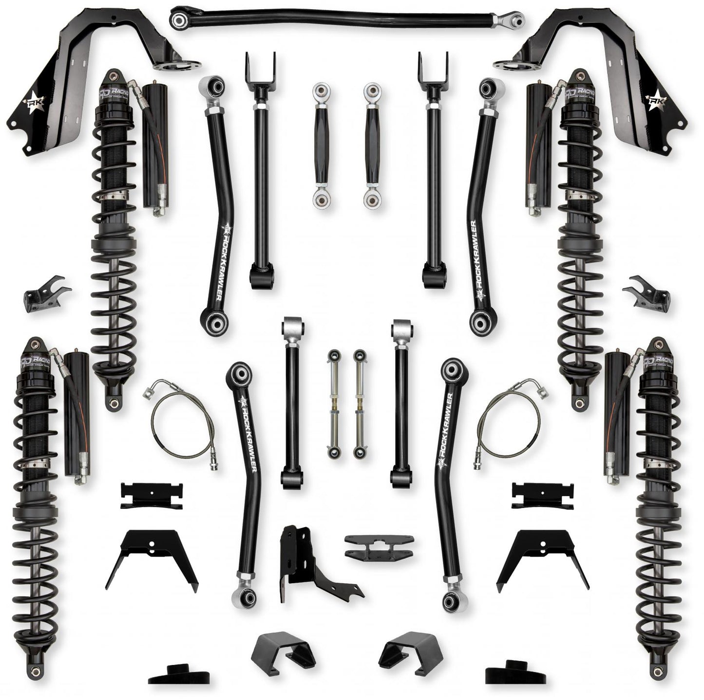 4.5 Inch Adventure X2 Coilover No Limits Long-Arm Suspension System for Jeep Gladiator JT Diesel Models Trail Runner System Stage 1 Rock Krawler