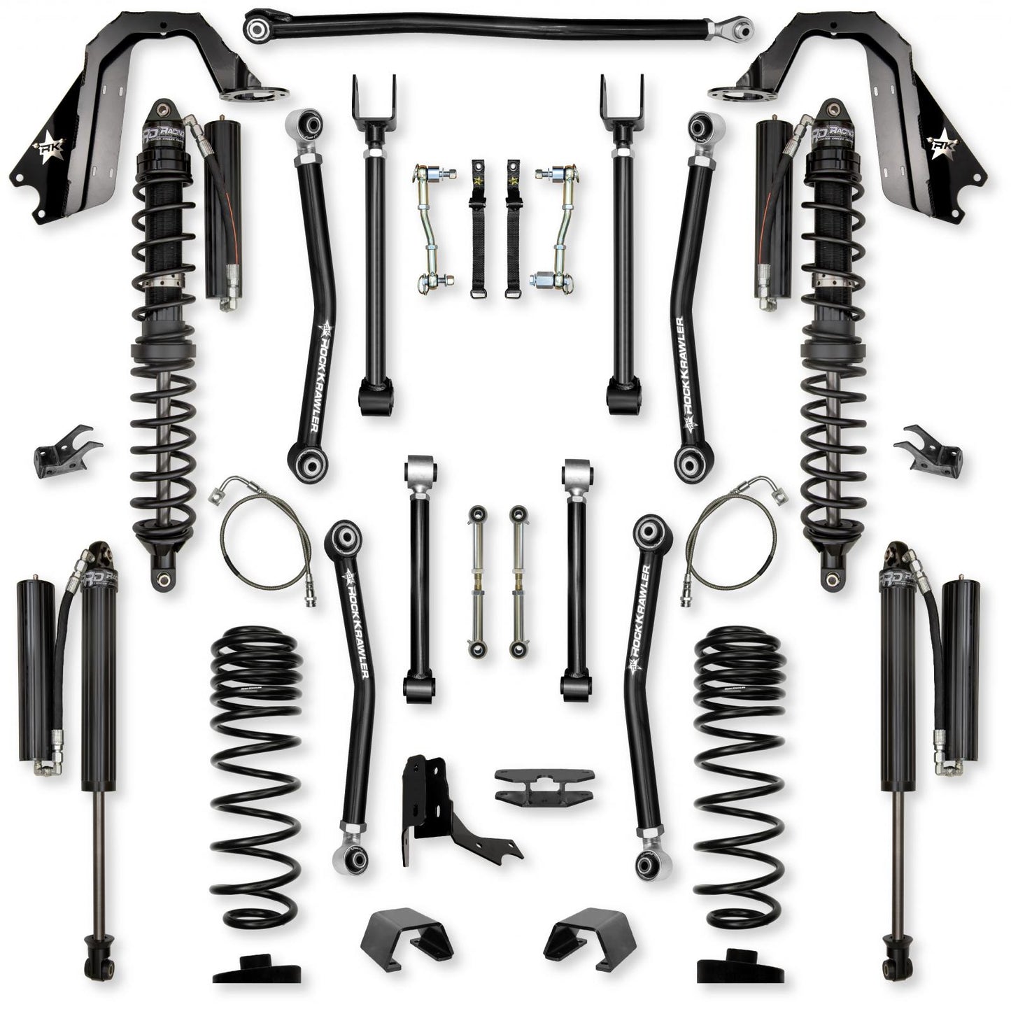 4.5 Inch Adventure X Coilover Mid-Arm Suspension System for Jeep Gladiator JT Gas Models Comp Stage 1 Rock Krawler