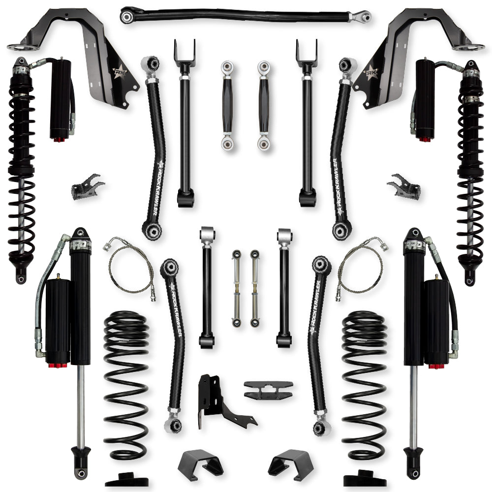 4.5 Inch Adventure X Coilover No Limits Mid-Arm Suspension System for Jeep Gladiator JT Diesel Models Comp System Stage 2 Rock Krawler