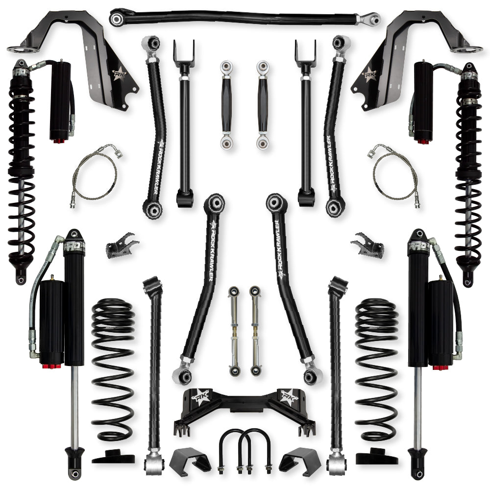4.5 Inch Adventure X Pro Coilover No Limits Mid-Arm Suspension System for Jeep Gladiator JT Gas Models Comp System Stage 2 Rock Krawler