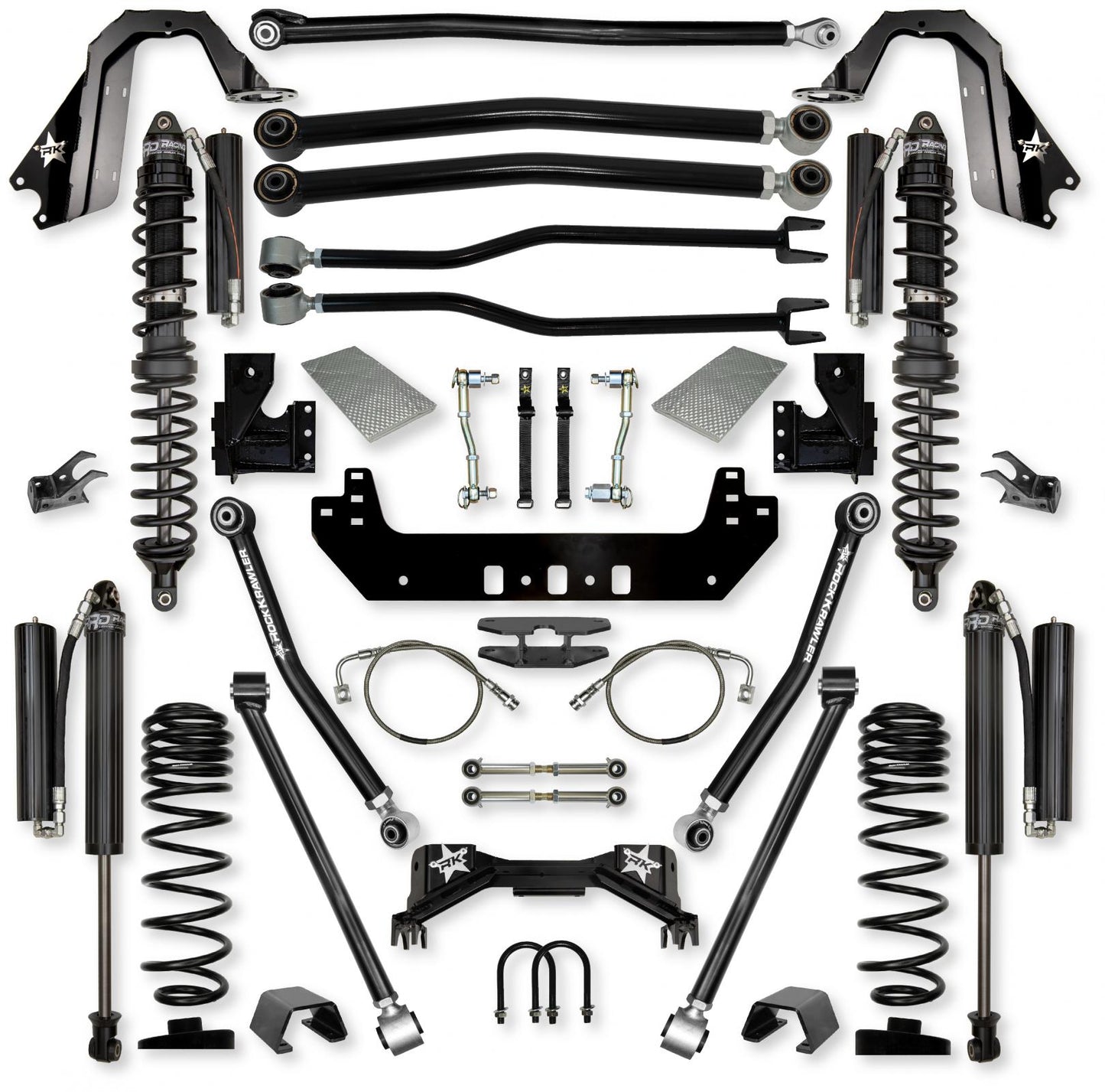 4.5 Inch Silverback Coilover Long-Arm Suspension System for Jeep Gladiator JT Gas Models Comp Stage 1 Rock Krawler