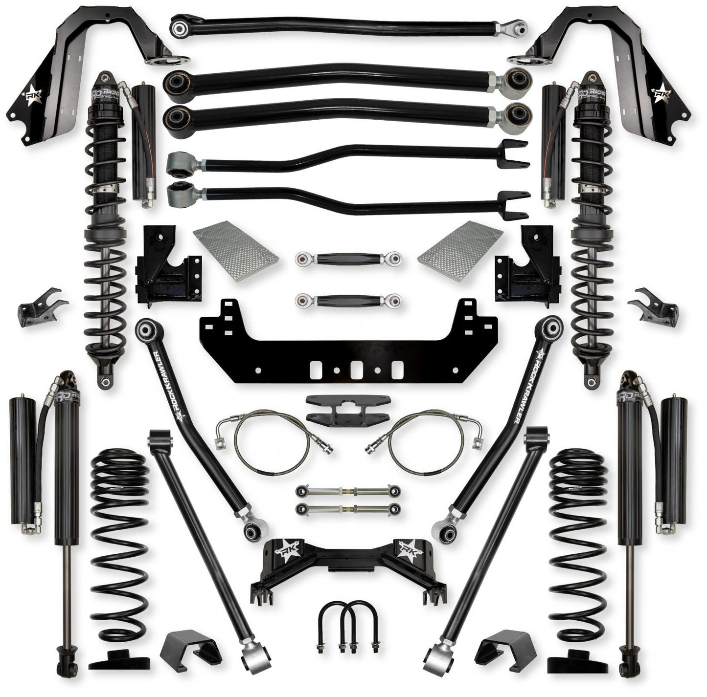 4.5 Inch Silverback Coilover No Limits Long-Arm Suspension System for Jeep Gladiator Gas Models Comp Stage 1 Rock Krawler
