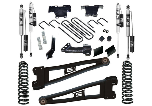 4 Inch Radius Arm Lift Kit 2023-2025 Ford F-250/F-350 4WD Diesel Engine with Fox 2.0 Reservoir Shocks Will Not work with Auto Leveling Headlight Function Superlift-1