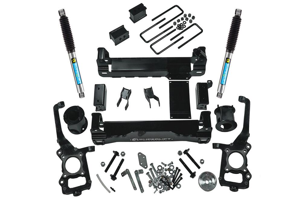 4.5 Inch Lift Kit 2015-2020 Ford F-150 4WD with Bilstein Rear Shocks Superlift-3