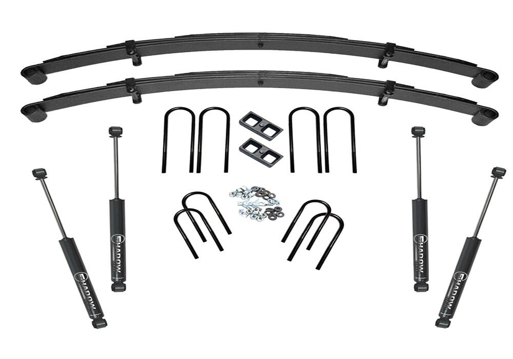 4 Inch Lift Kit 1973-1991 Blazer/Jimmy/Suburban 1/2 Ton Solid Axle 4WD Rear Block Kit with Shocks Superlift-1