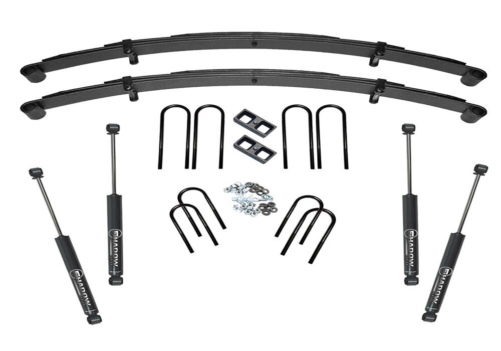 4 Inch Lift Kit 1973-1987 Chevy K10 and GMC K15 4WD Rear Block Kit with Shocks Superlift-1