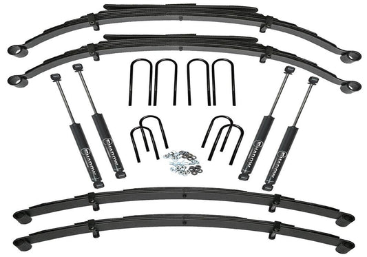 4 Inch Lift Kit (with 52 Inch Rear Springs) 1973-1991 Chevy K20 and GMC K25 Suburban or 1973-1988 3/4 Ton Solid Axle Pickup 4WD with Shocks Superlift-1