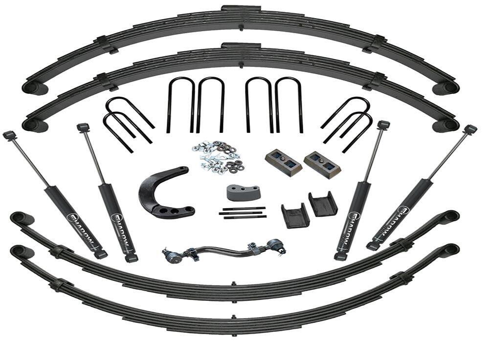 12 Inch Lift Kit 1973-1991 Chevy K20 and GMC K25 Suburban or 1973-1988 3/4 Ton Solid Axle Pickup 4WD (with 52 Inch Rear Springs) Rear Spring Kit with Shocks Superlift-2