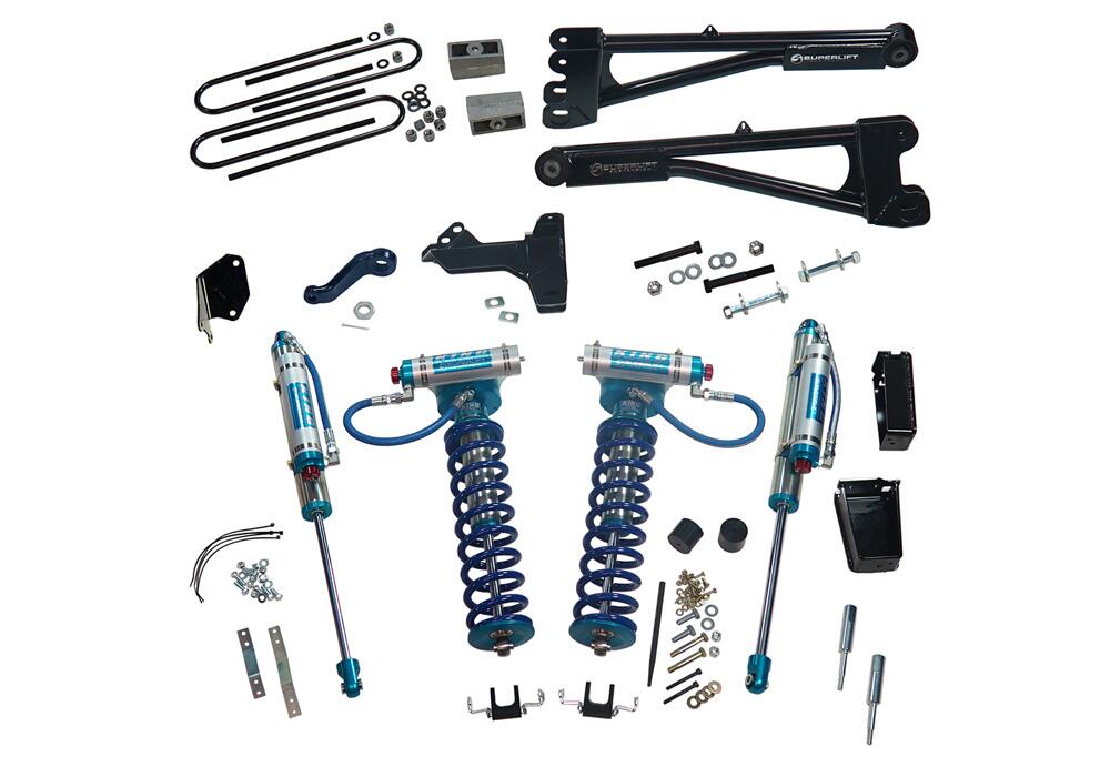 6 Inch Lift Kit 2005-2007 Ford F-250 and F-350 Super Duty 4WD with Replacement Radius Arms, King Coilovers and King rear Shocks Superlift-1