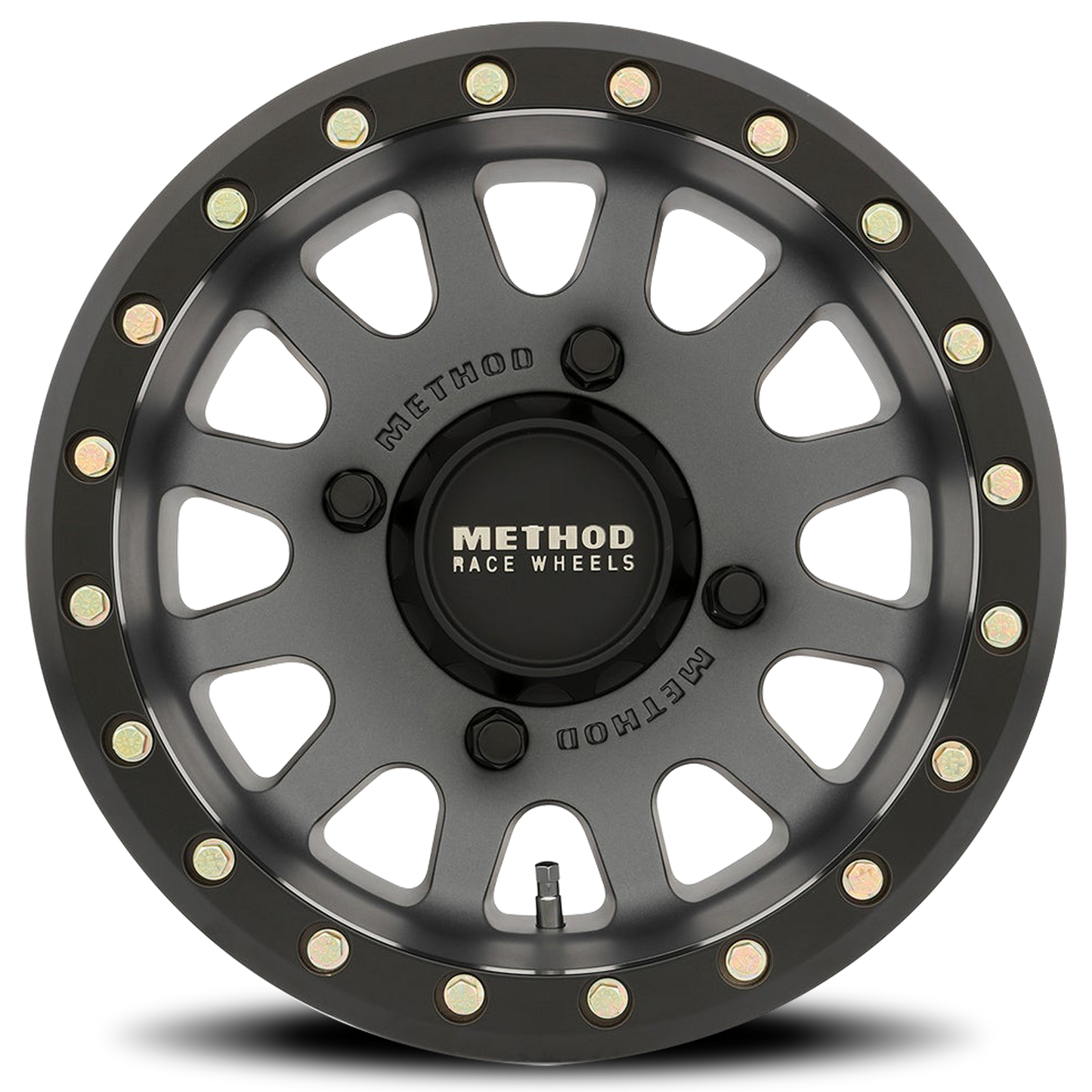 Aluminum 15x7 MR401 Beadlock UTV Titanium GY Matte Black Ring Method Race Wheels-9