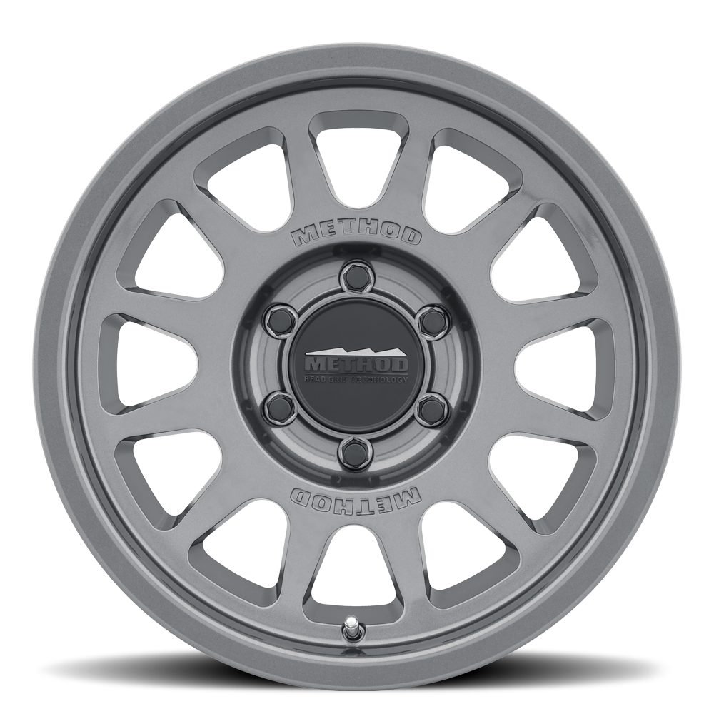 Aluminum 16x8 Bead Grip MR703 Bolt Pattern 6 On 139.7 Offset 0 Lip Size 1.22 Gloss Titanium SL Method Race Wheels-2