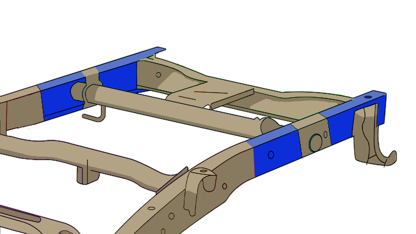 2007-2019 Chevy Silverado/GMC Sierra Extended Cab Rear Frame Section Left Side Rust Buster Frameworks-8