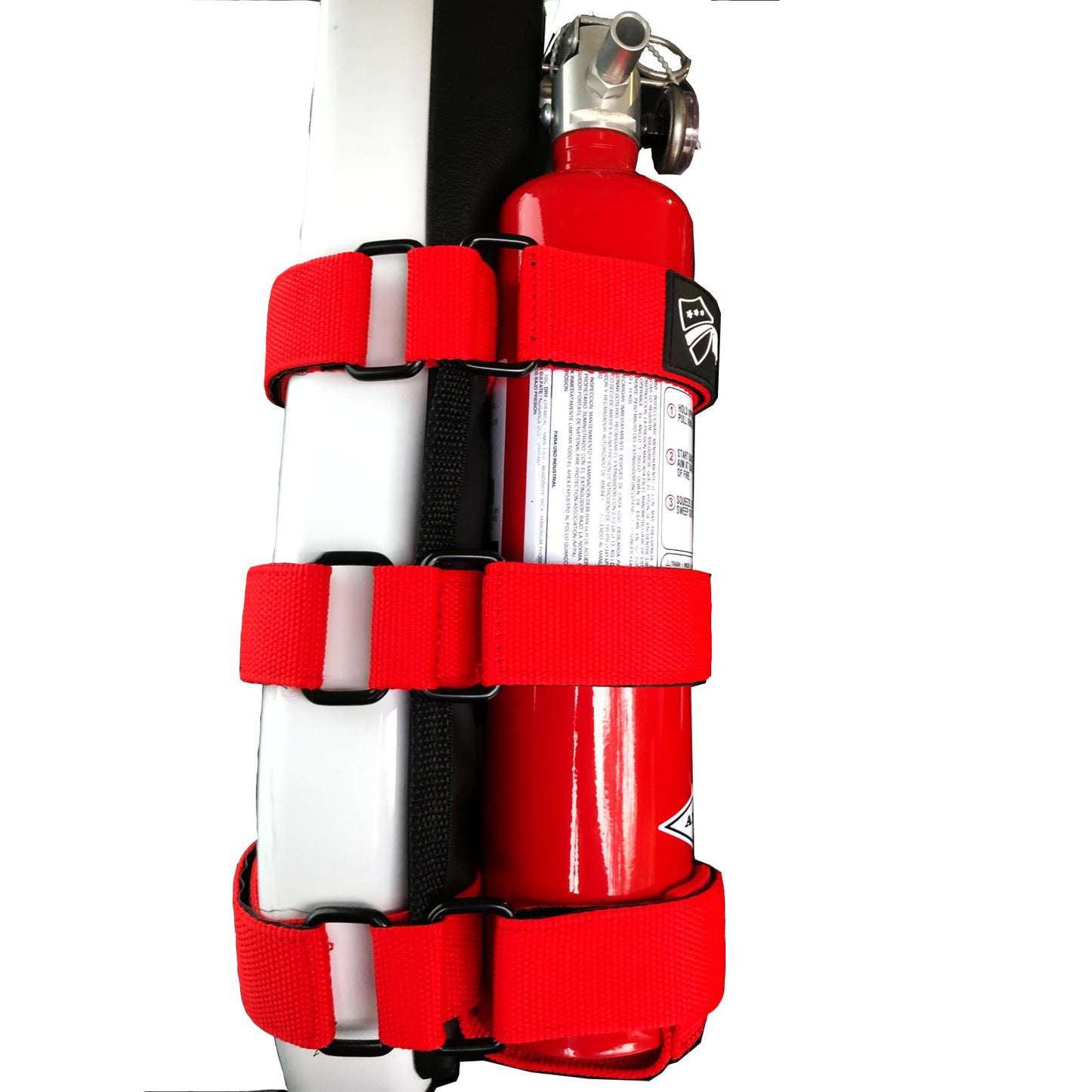 Fire Extinguisher Holder For Padded Roll Bars Webbing Red Bartact-1