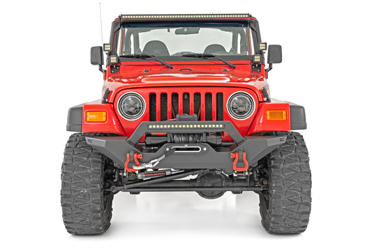 Headlights DRL Halo LED 7 Inch 97-06 Jeep Wrangler TJ 4WD Rough Country-1